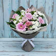 Букет цветов из:  Герберы, Альстромерии и Хризантемы в Беляниново