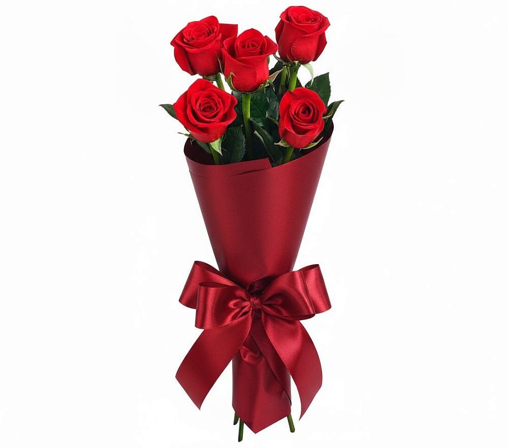 Букет 5 Красных роз Эдлесс Лав в Беляниново