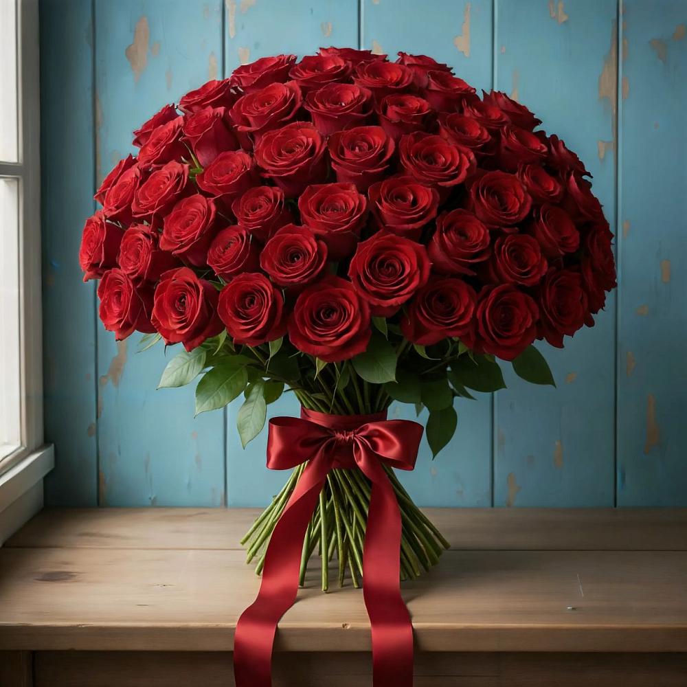 Букет Красные розы Блэк Меджик в Беляниново