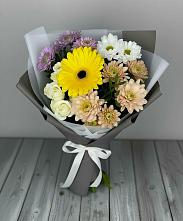 Букет цветов из:  Розы, Герберы и Хризантемы в Беляниново