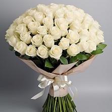 Букет 101 беля роза Белоснежка в Беляниново