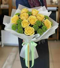 Букет цветов из:  Хризантемы и Розы в Беляниново