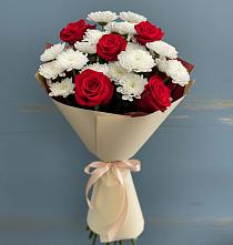 Букет цветов из:  Розы и Хризантемы в Беляниново
