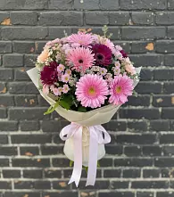 Букет цветов из:  Герберы и Хризантемы в Беляниново