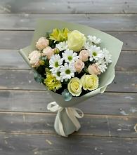 Букет цветов из:  Альстромерии, Розы и Хризантемы в Беляниново