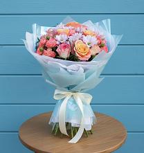 Букет цветов из:  Хризантемы и Розы в Беляниново