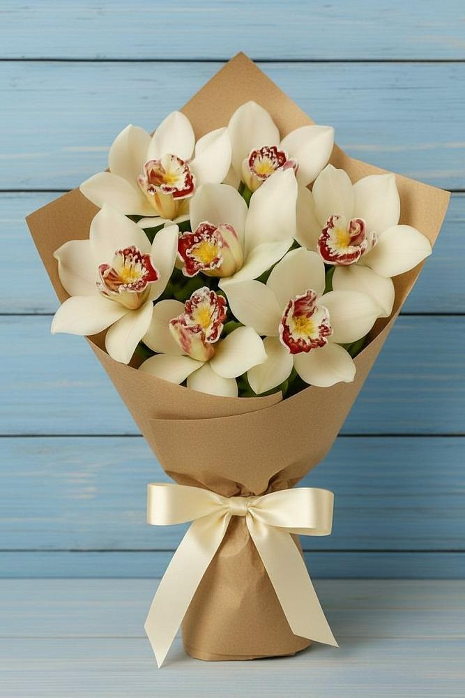 Букет цветов из: Орхидеи и Розы в Беляниново